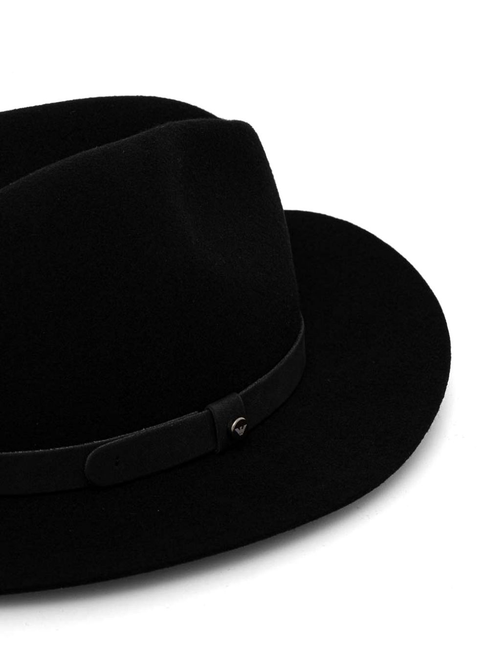 Emporio Armani Black Wool Fedora Hat image 2