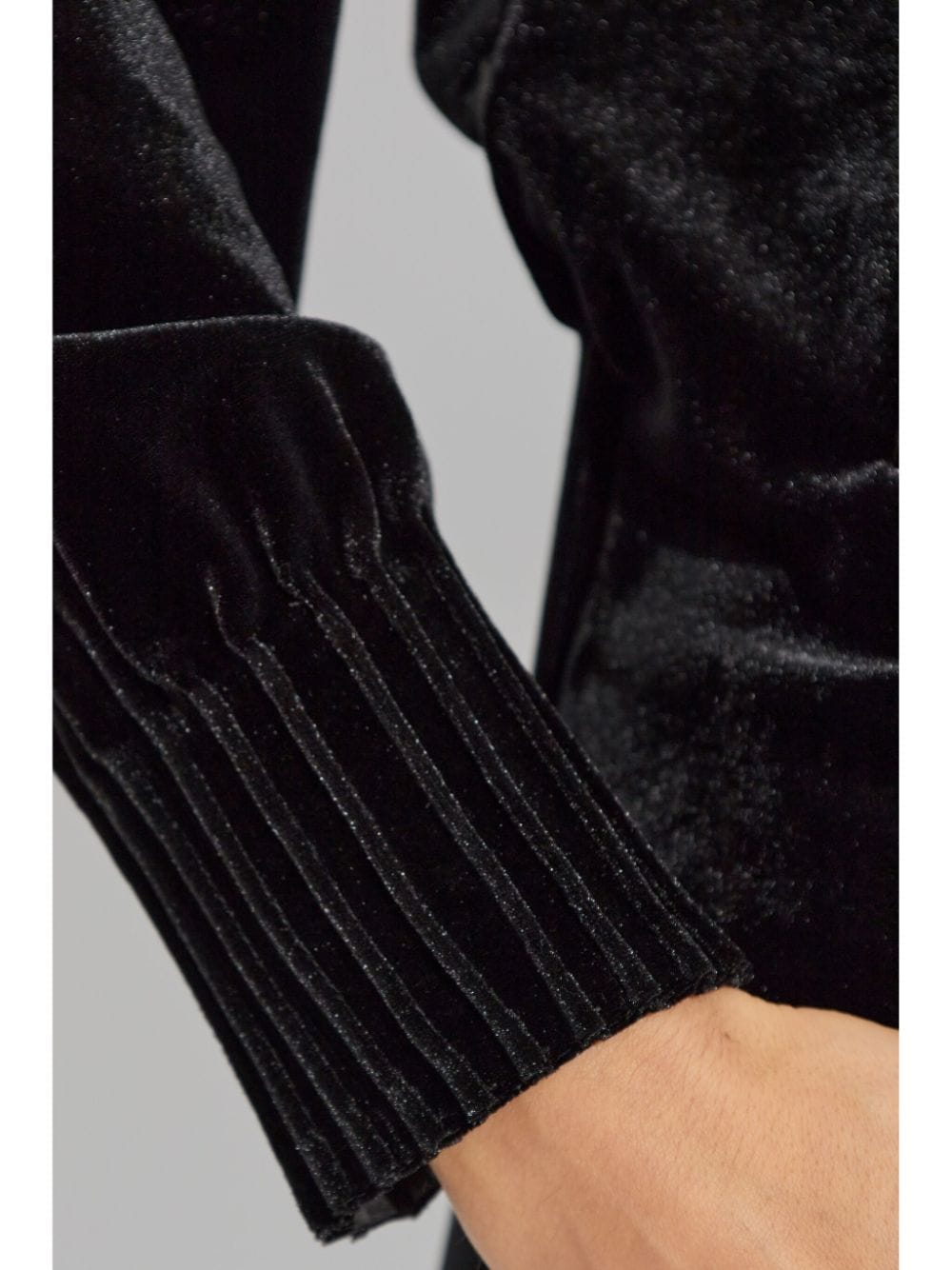 Emporio Armani Black Velvet Long Sleeve Coat image 1