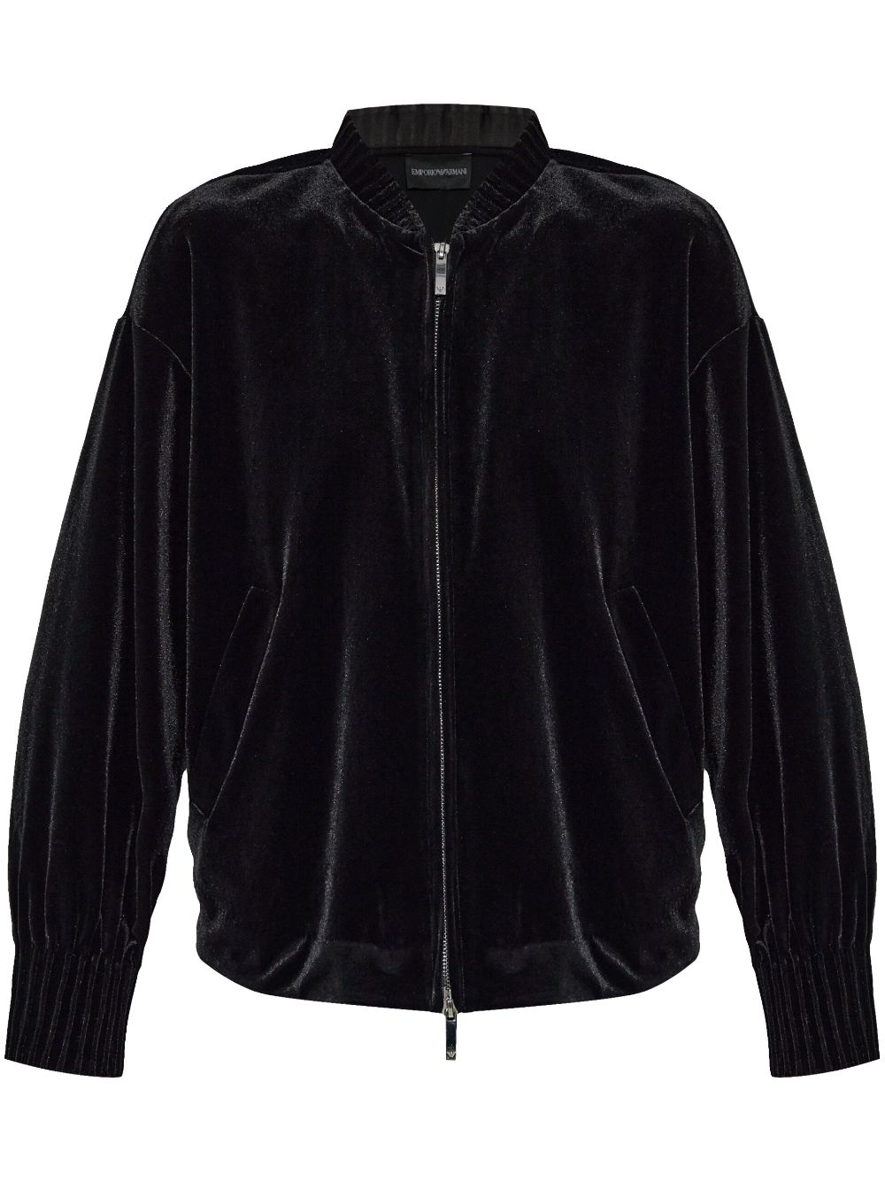 Emporio Armani Black Velvet Long Sleeve Coat image 0