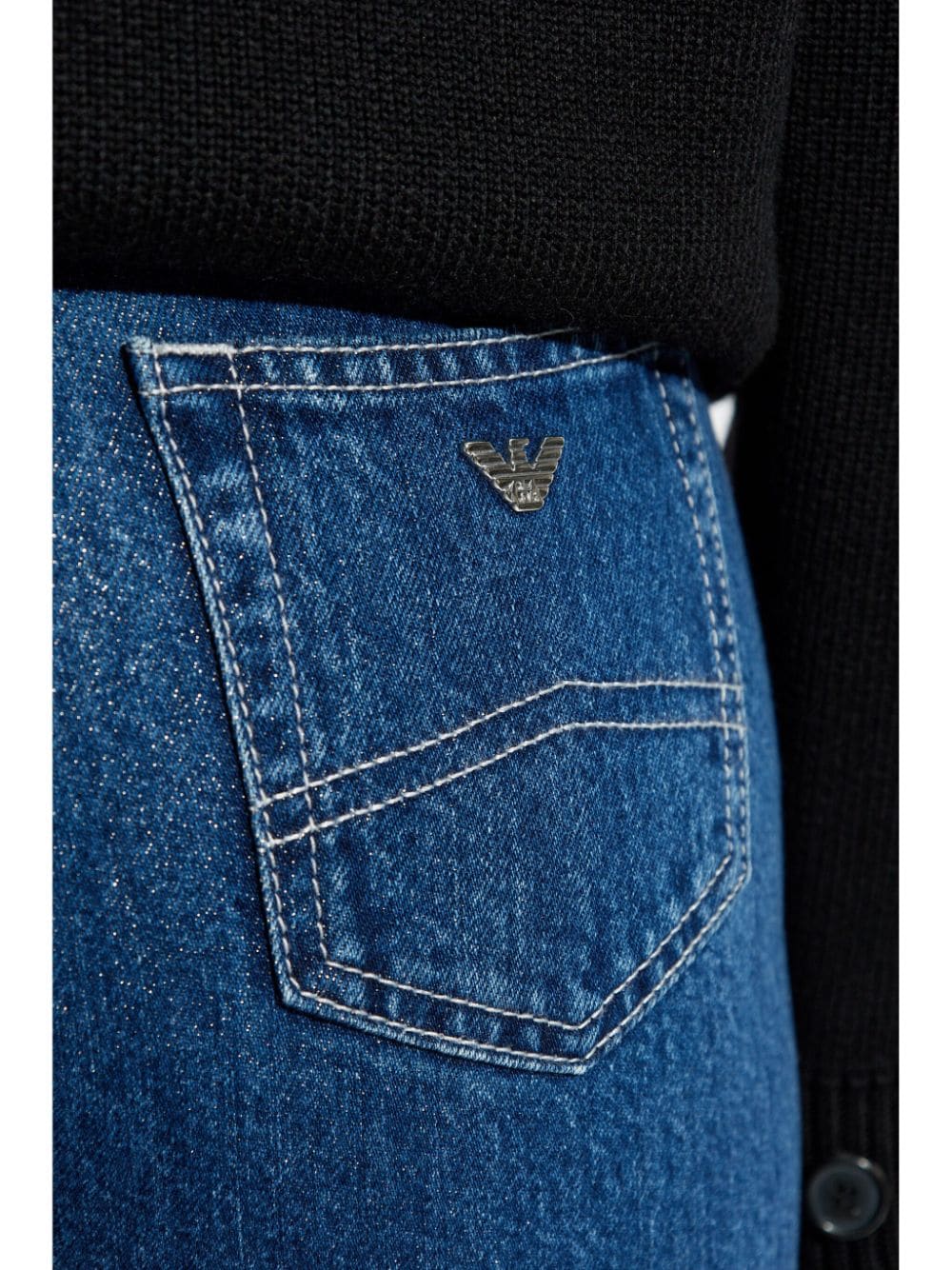 Emporio Armani Jeans Blue Cropped Denim Jeans image 4