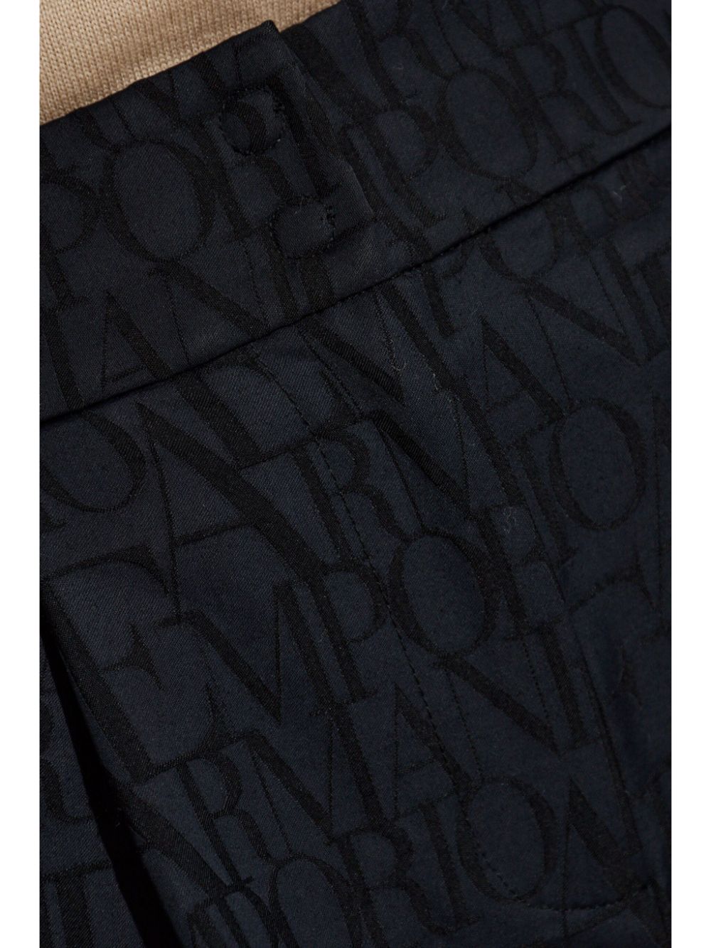 Emporio Armani Monogram Print Tapered Trousers - Black image 3