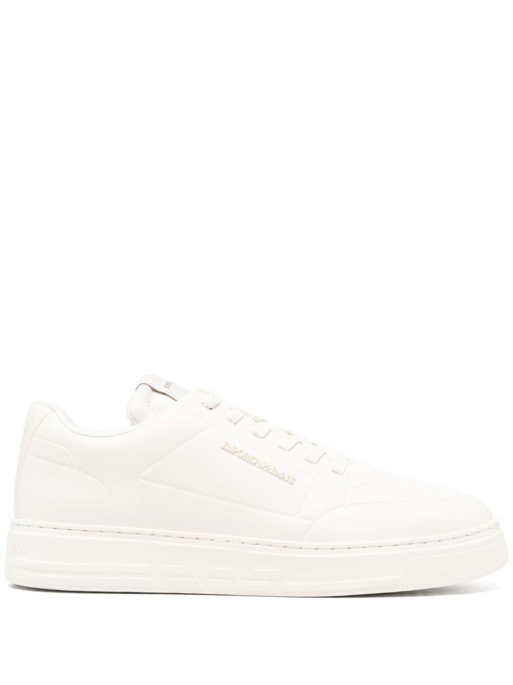 Emporio Armani White Leather Sneakers image 0