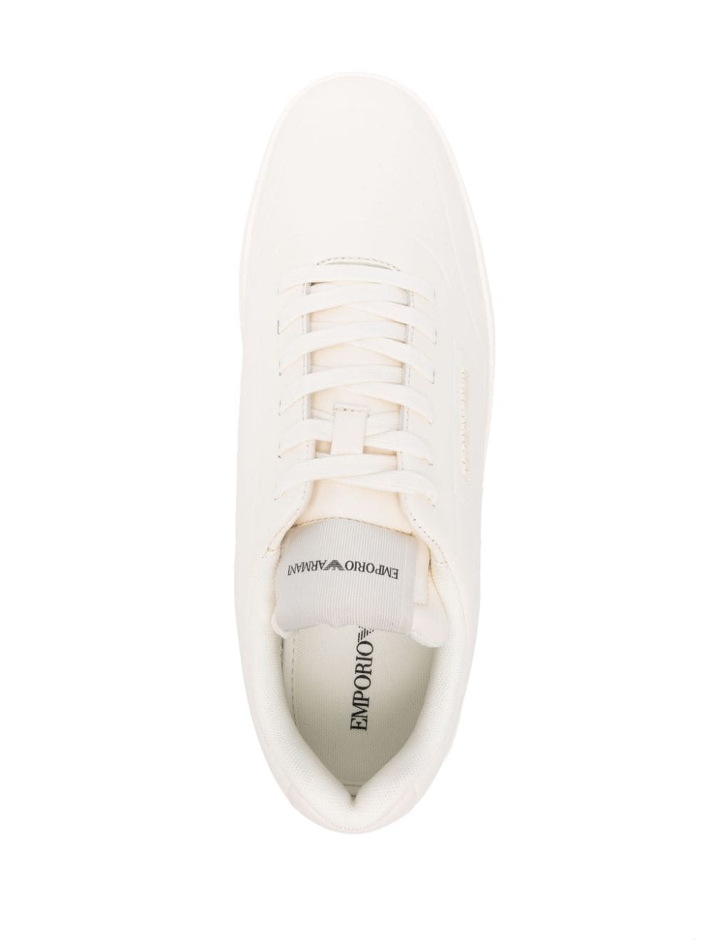 Emporio Armani White Leather Sneakers image 1