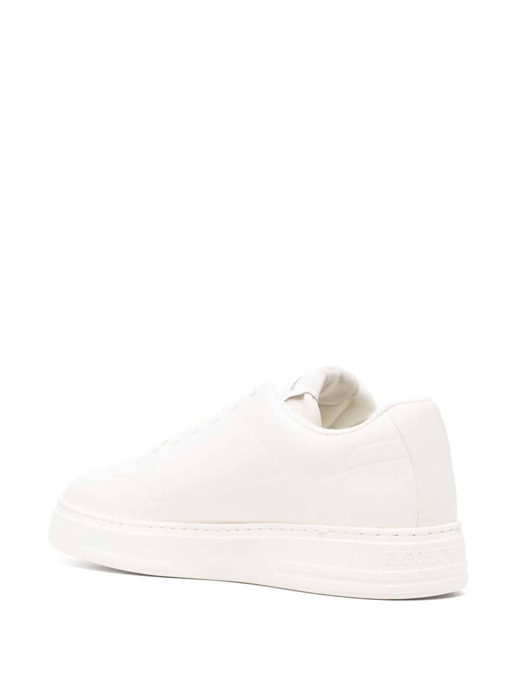 Emporio Armani White Leather Sneakers image 2