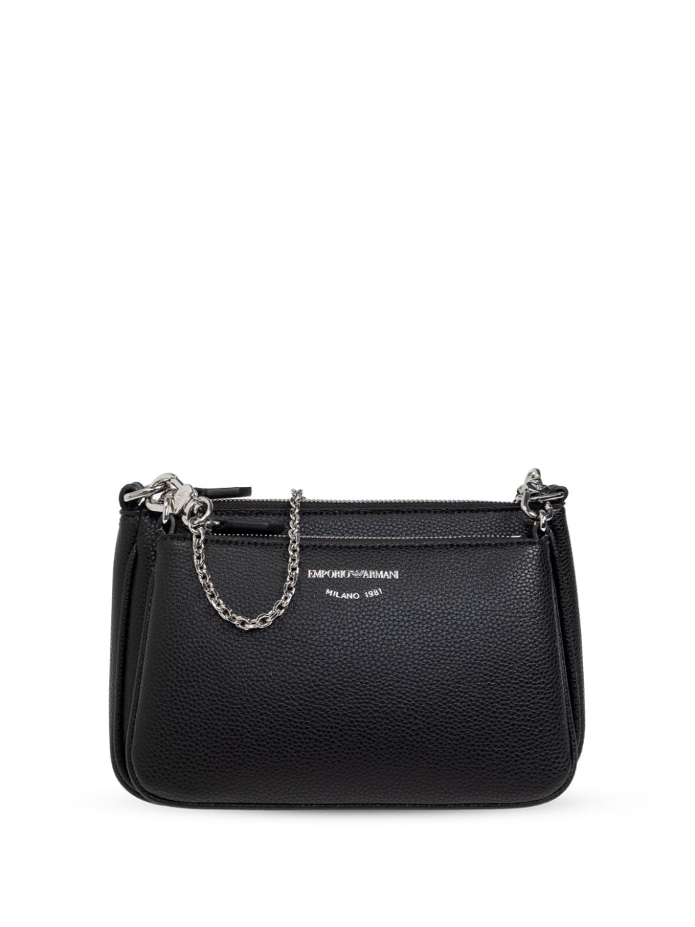 Emporio Armani Black Grained Faux Leather Top Handle Bag image 0