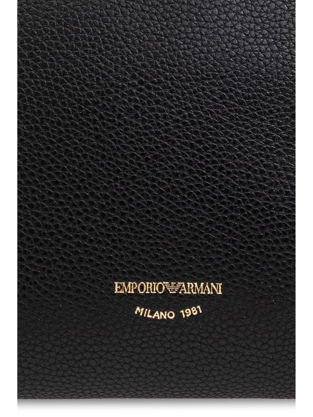 Emporio Armani Black Grained Leather Wallet with Zip Closure image 1