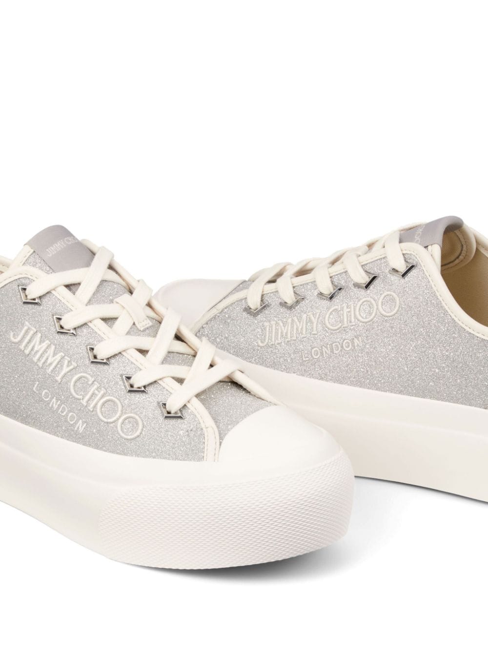 Jimmy Choo Silver Glitter Sneakers image 3