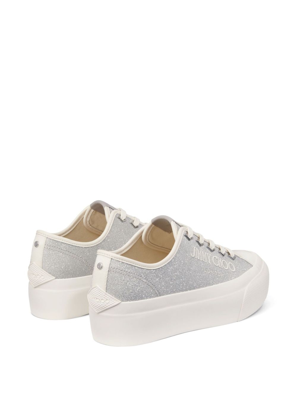 Jimmy Choo Silver Glitter Sneakers image 4