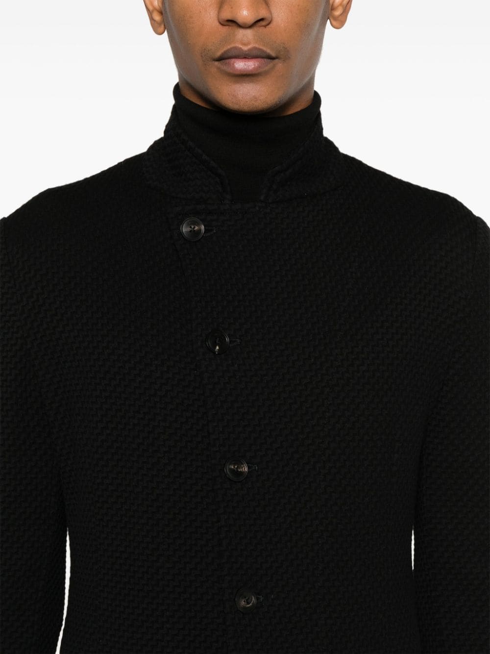 Emporio Armani Black 3D-Knit Jacket image 1