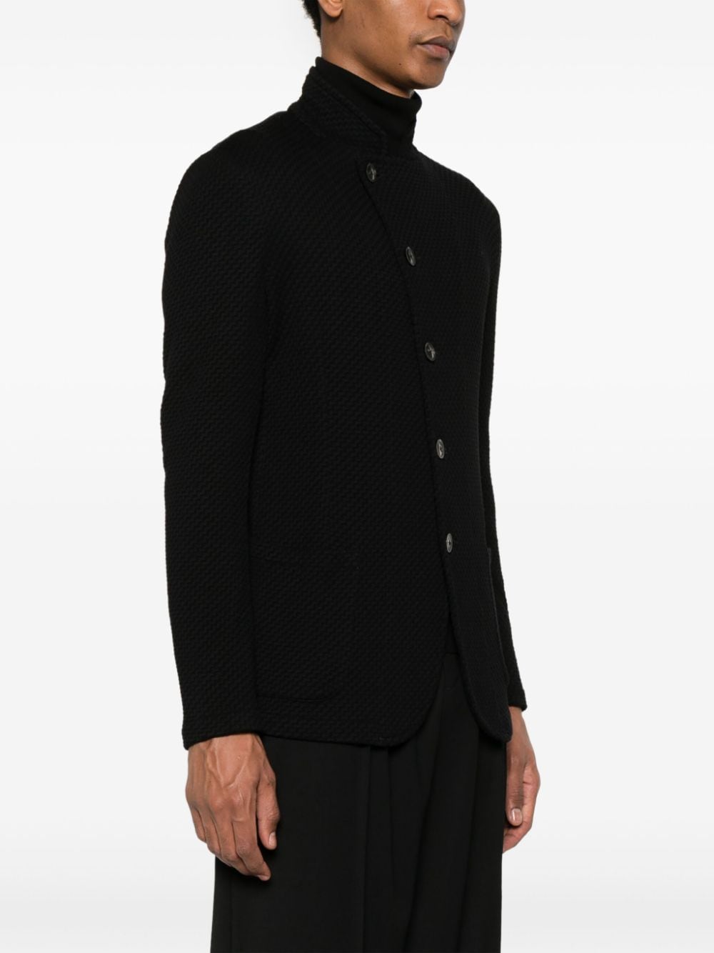 Emporio Armani Black 3D-Knit Jacket image 2