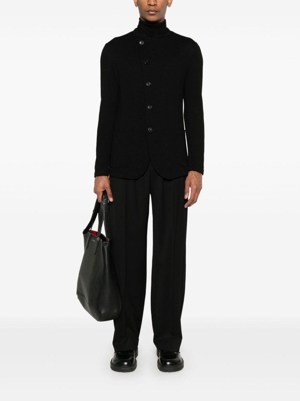 Emporio Armani Black 3D-Knit Jacket image 3