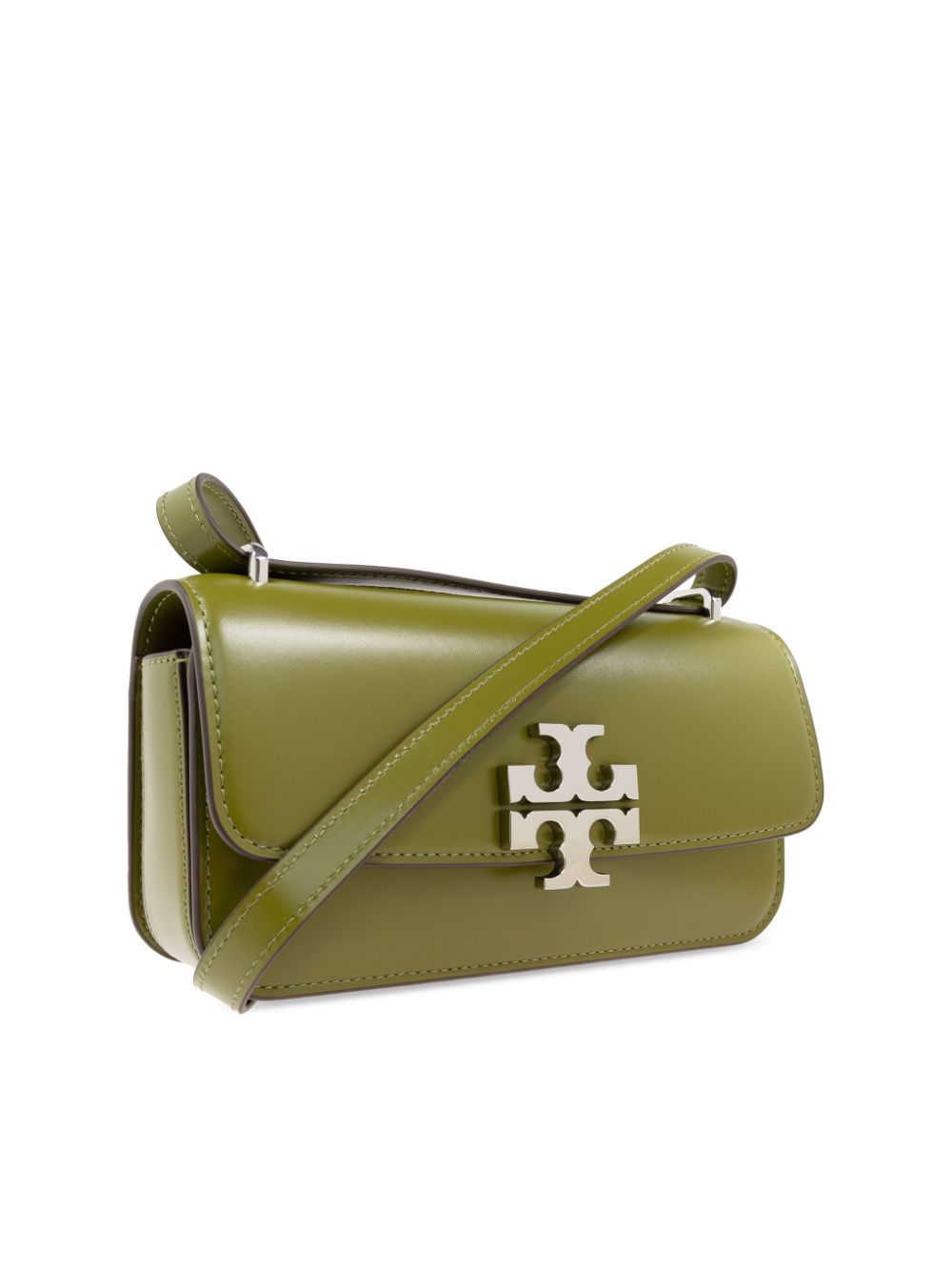 Tory Burch Green Calf Leather Foldover Top Handle Bag image 4