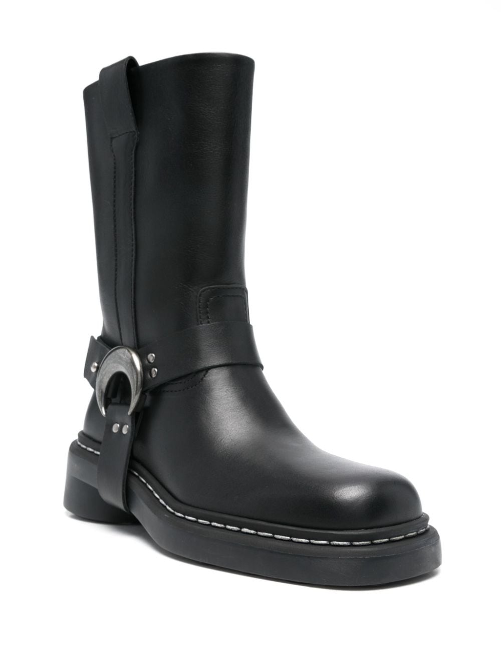 Marine Serre Black Leather Crescent Moon Boots image 2