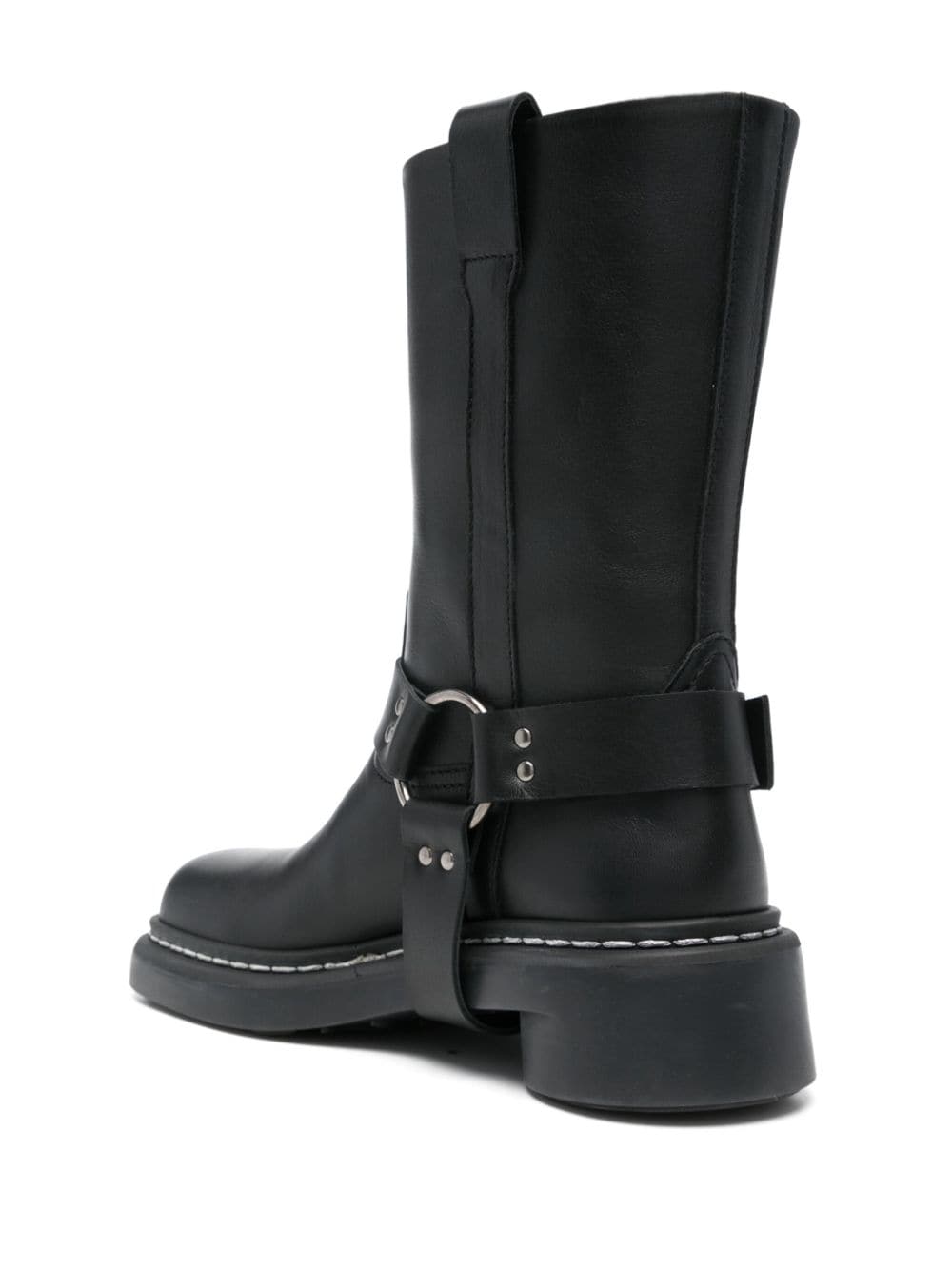 Marine Serre Black Leather Crescent Moon Boots image 3