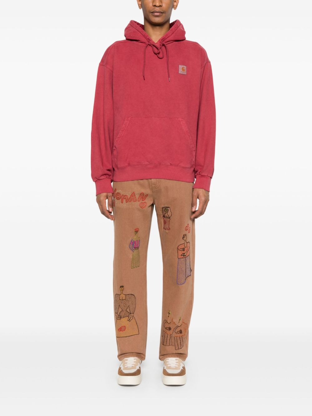 Carhartt WIP Main Drawstring Hoodie - Red image 2