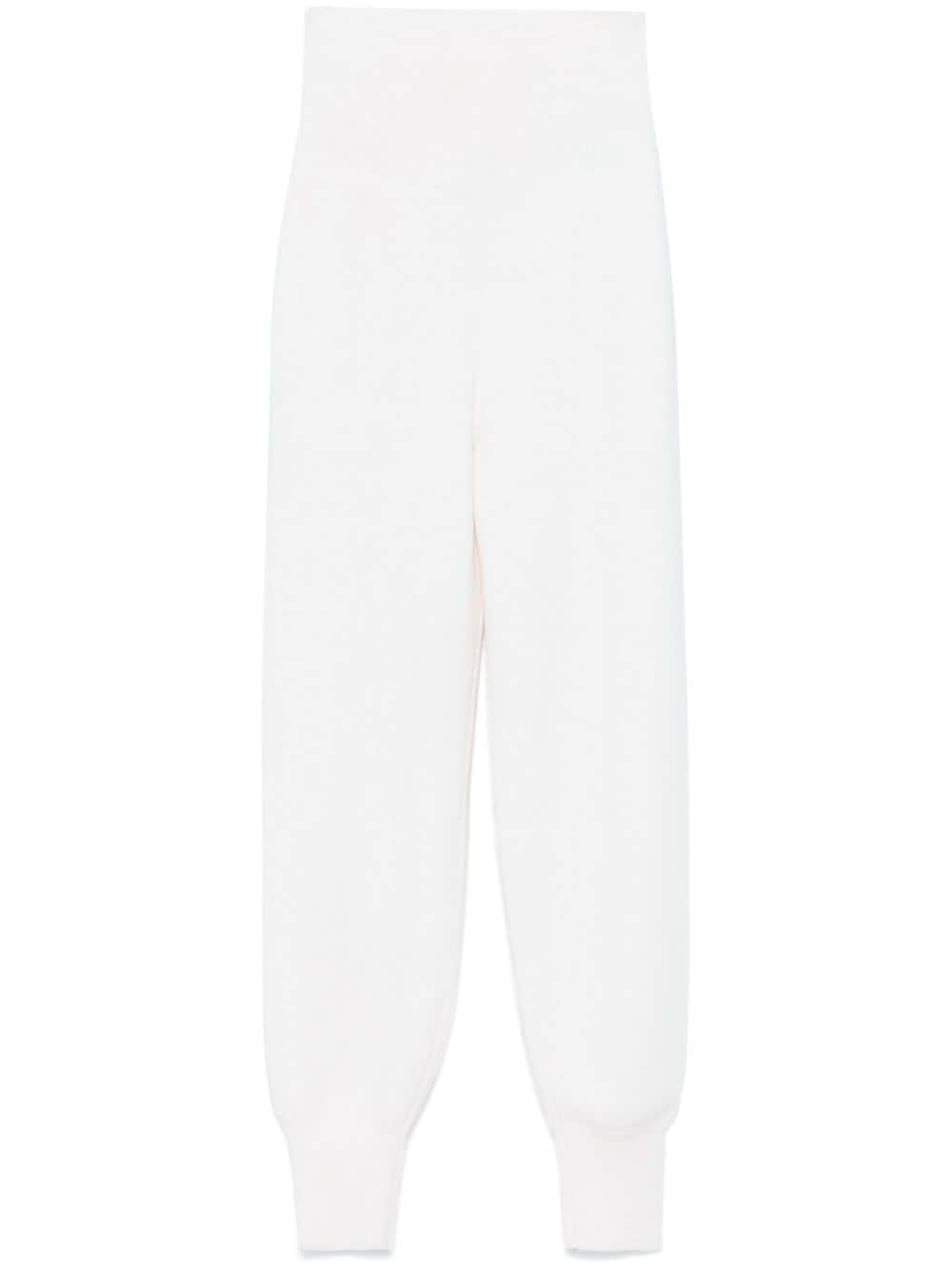 Chloè White Wool Trousers: High-Waisted, Tapered Leg image 0