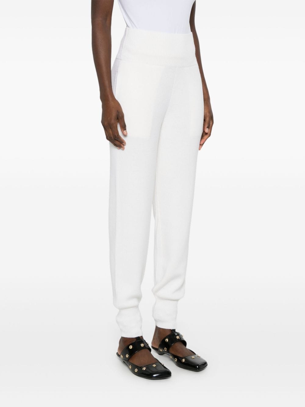 Chloè White Wool Trousers: High-Waisted, Tapered Leg image 1