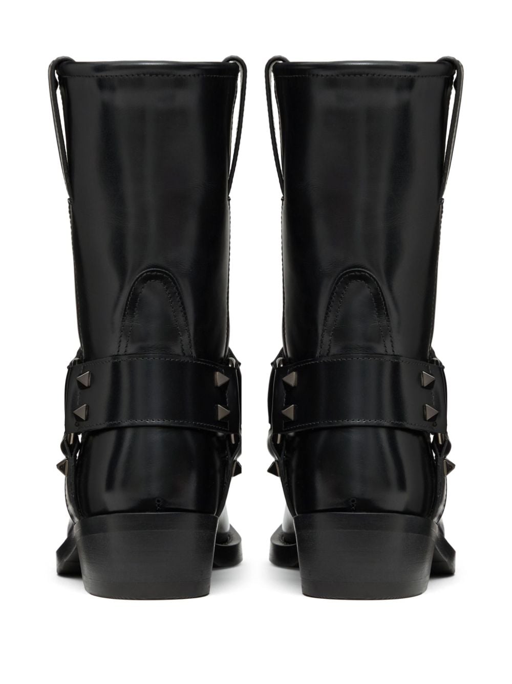 Valentino Garavani Black Leather Rockstud Ankle Boots image 2