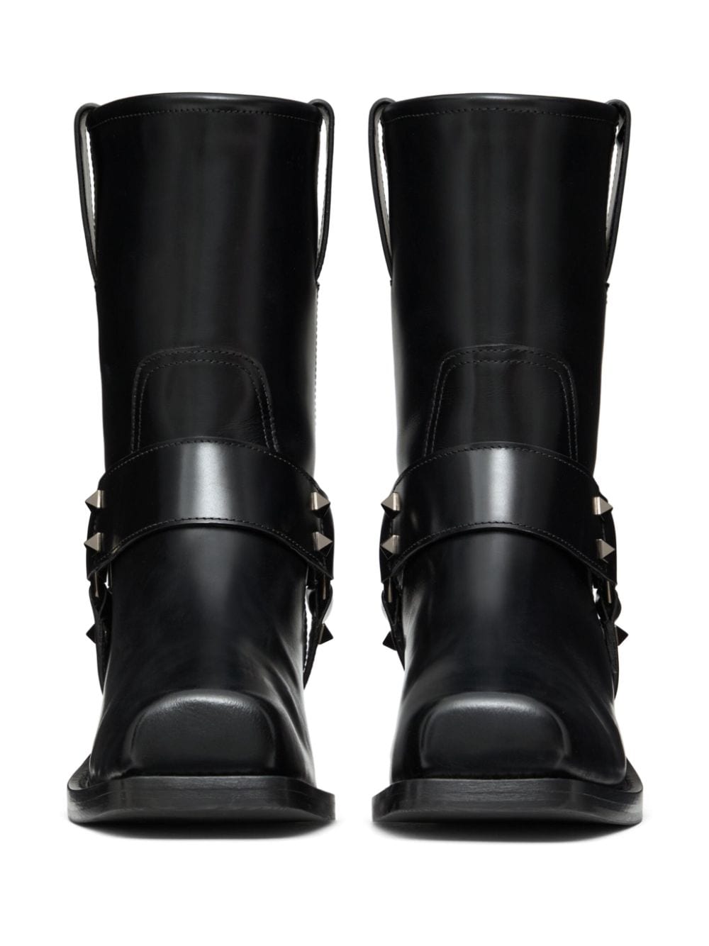 Valentino Garavani Black Leather Rockstud Ankle Boots image 3