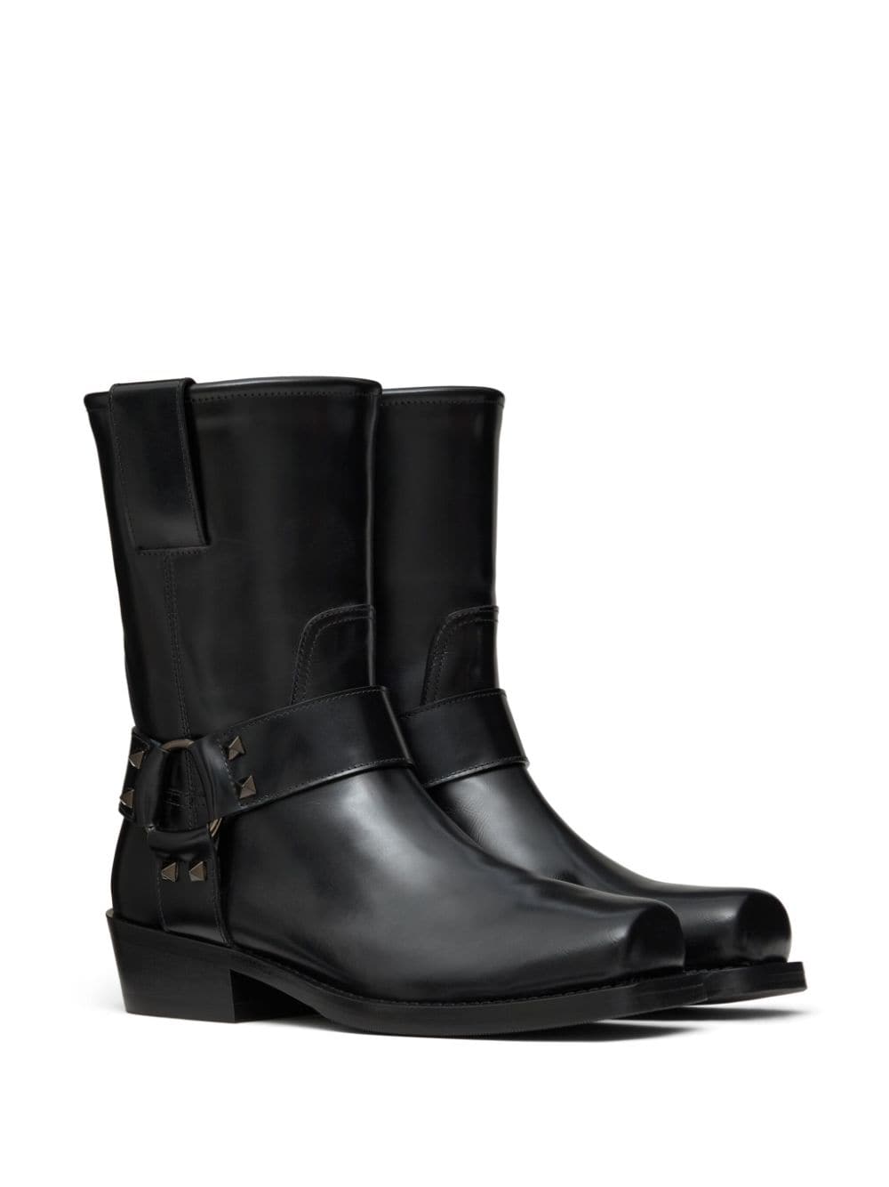 Valentino Garavani Black Leather Rockstud Ankle Boots image 4