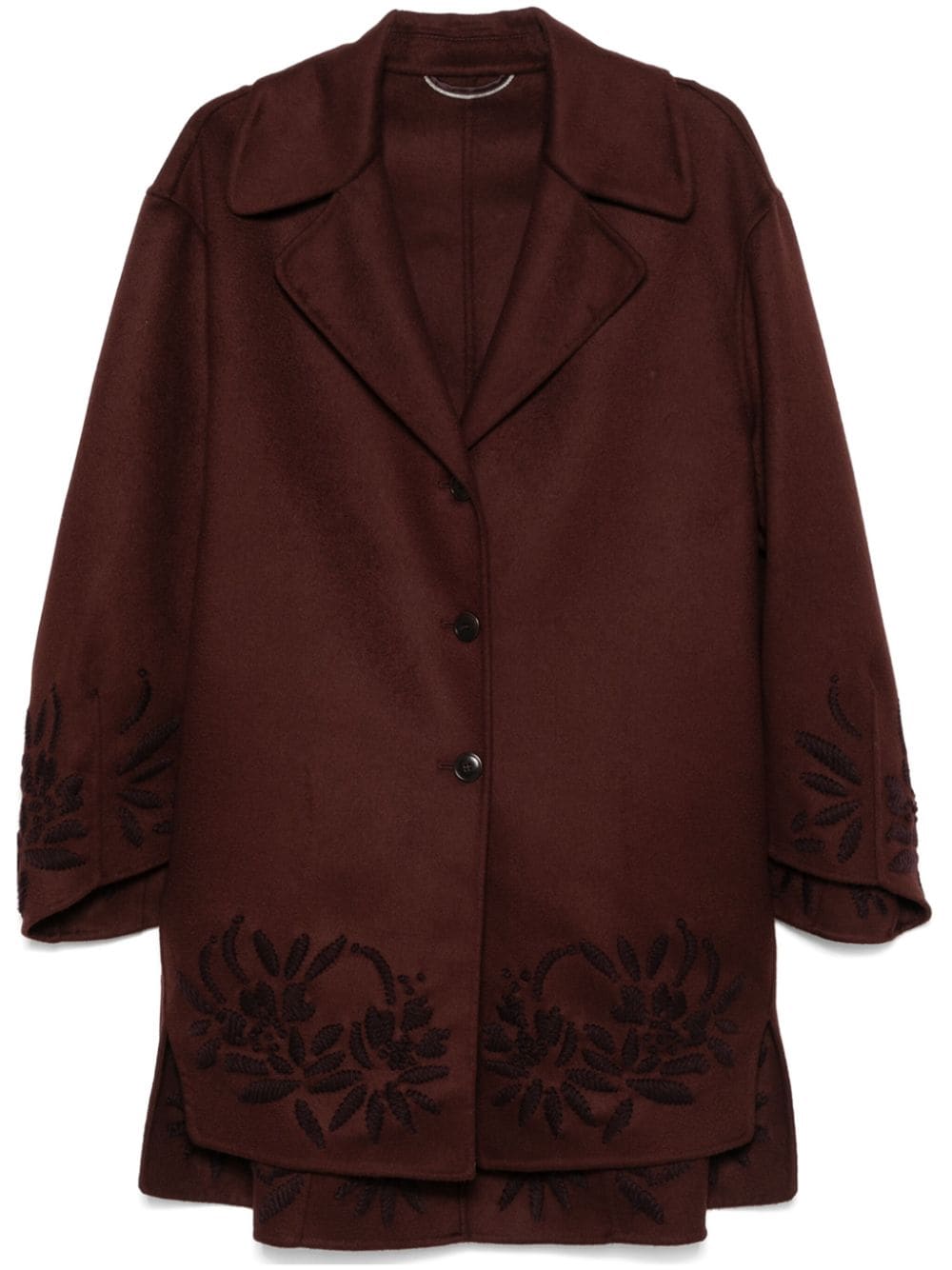 Ermanno Scervino Bordeaux Virgin Wool Coat image 0