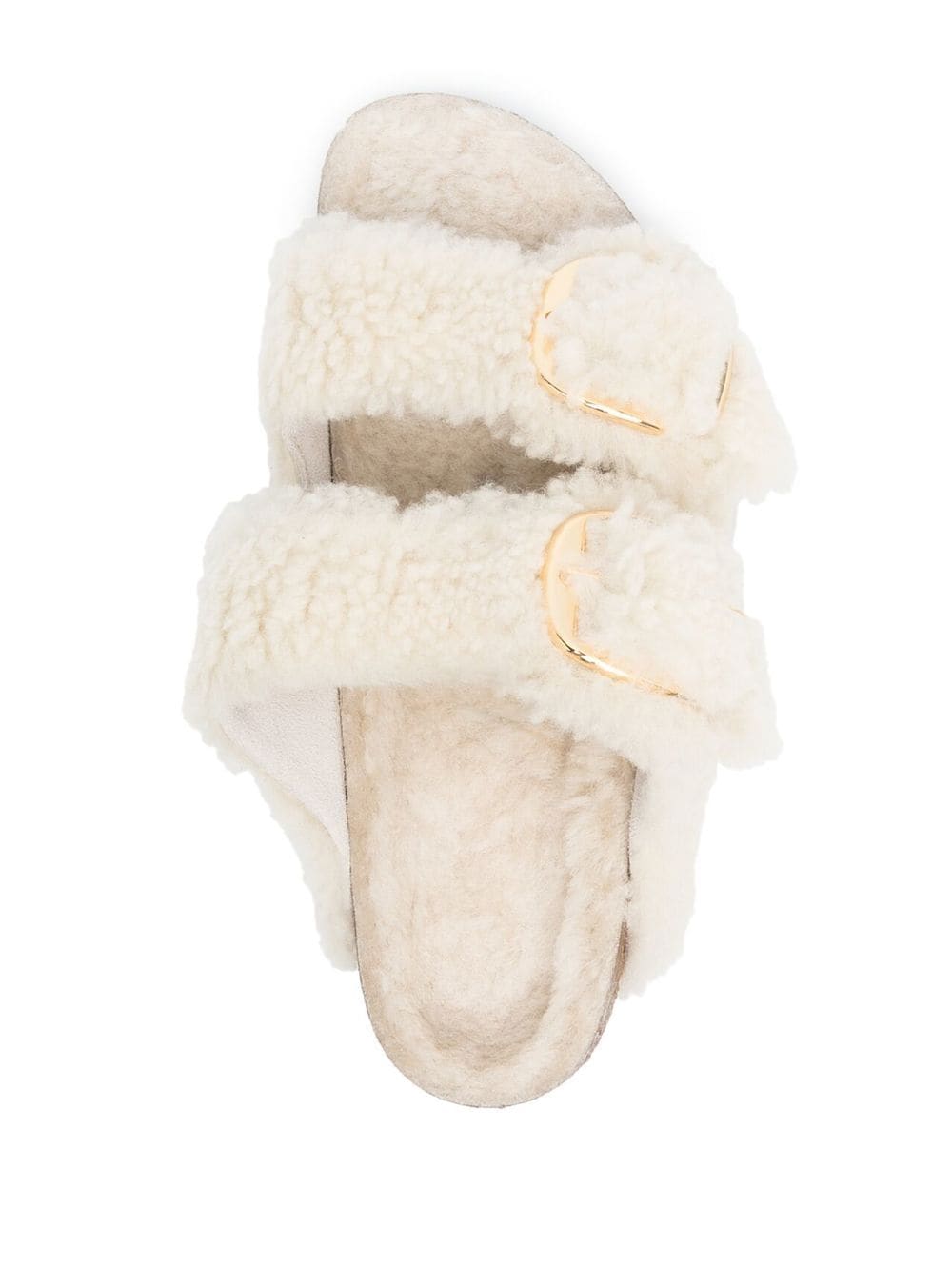 Birkenstock Shearling Double-Strap Sandals - White image 1