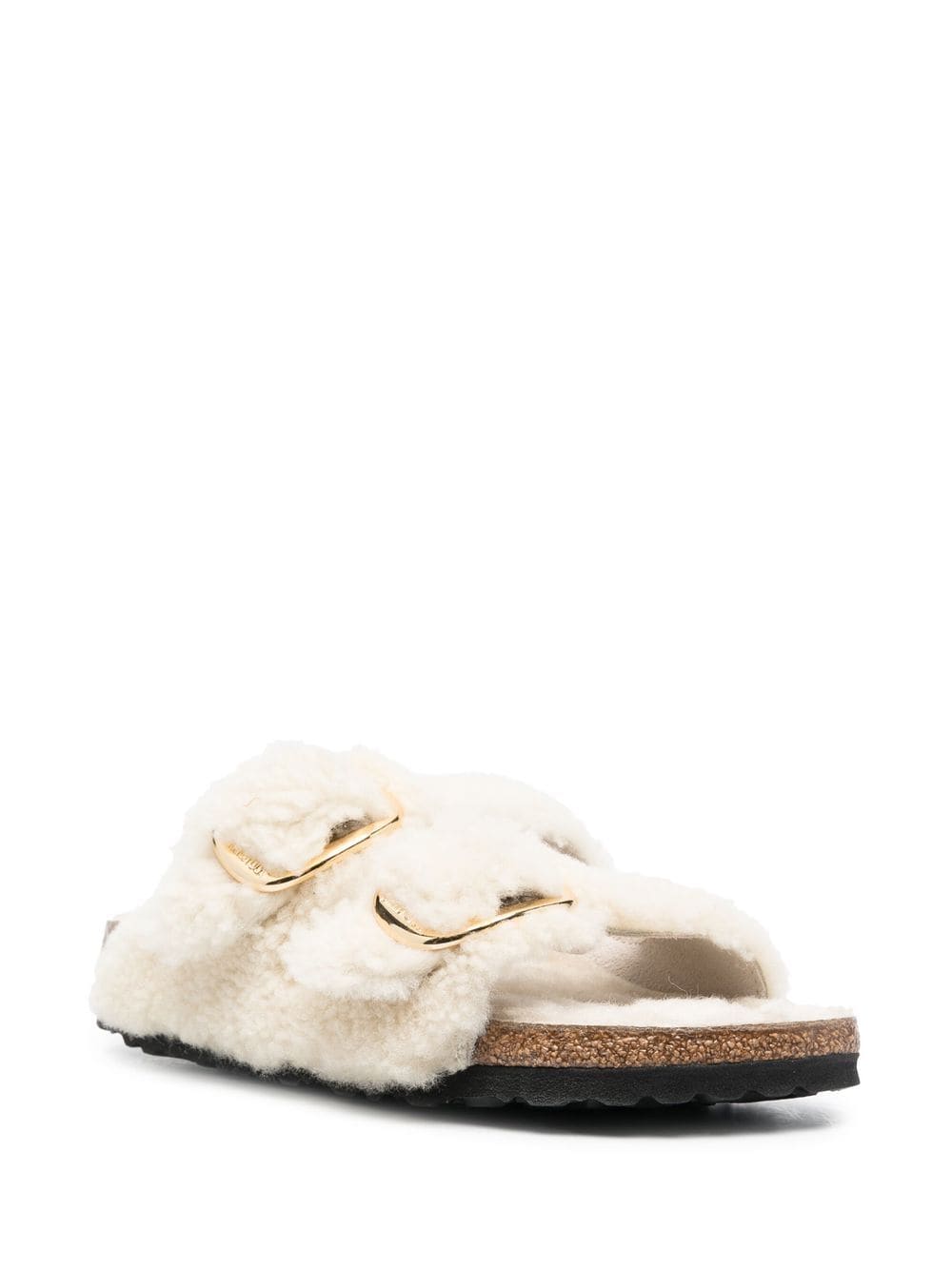 Birkenstock Shearling Double-Strap Sandals - White image 3