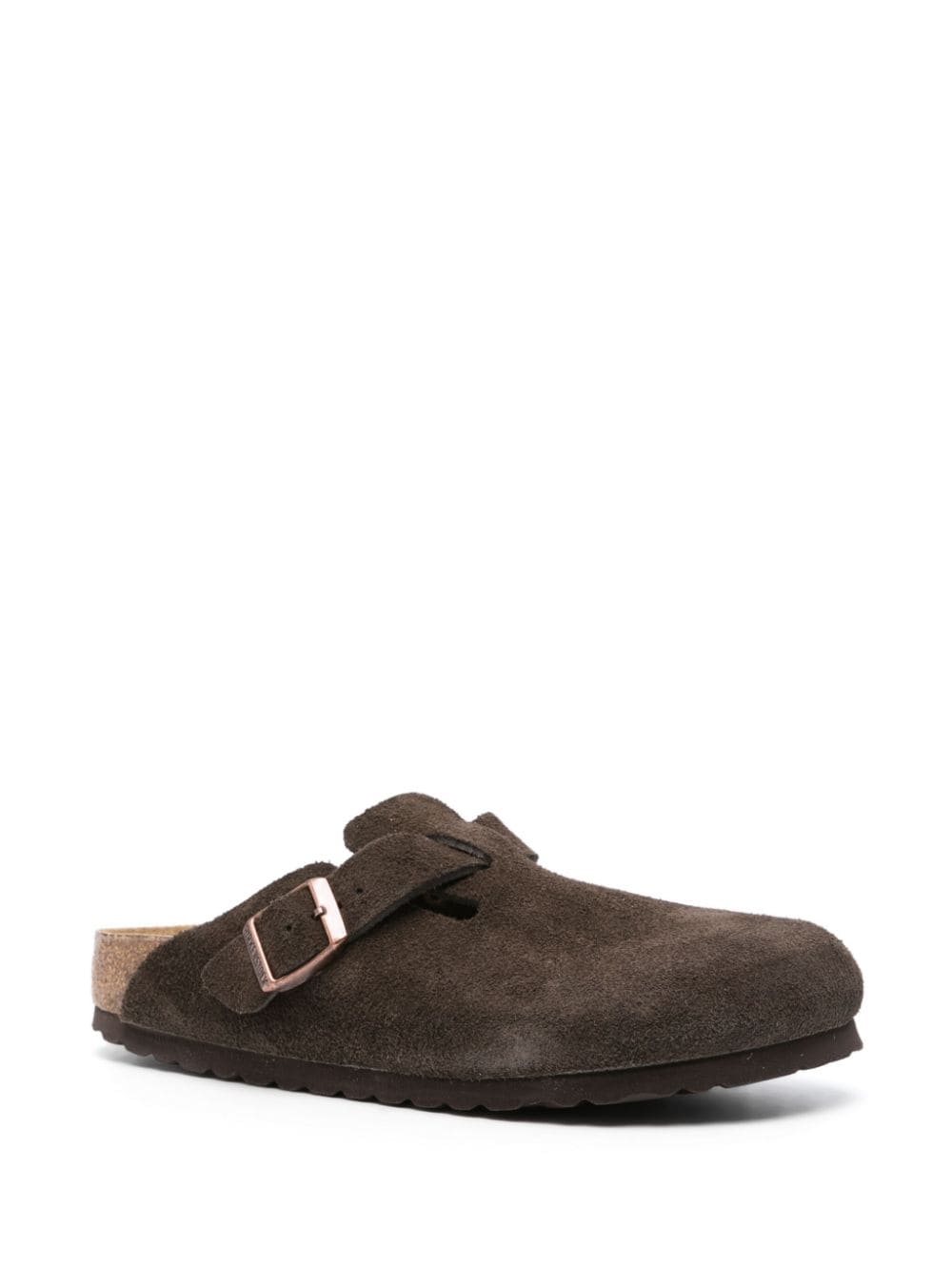 Birkenstock Suede Sandals with Decorative Buckle - Brown image 3