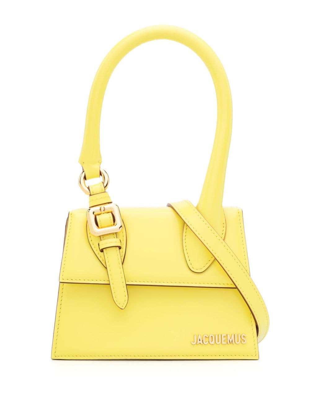 JACQUEMUS Le Chiquito Calfskin Leather Shoulder Bag - Yellow image 0