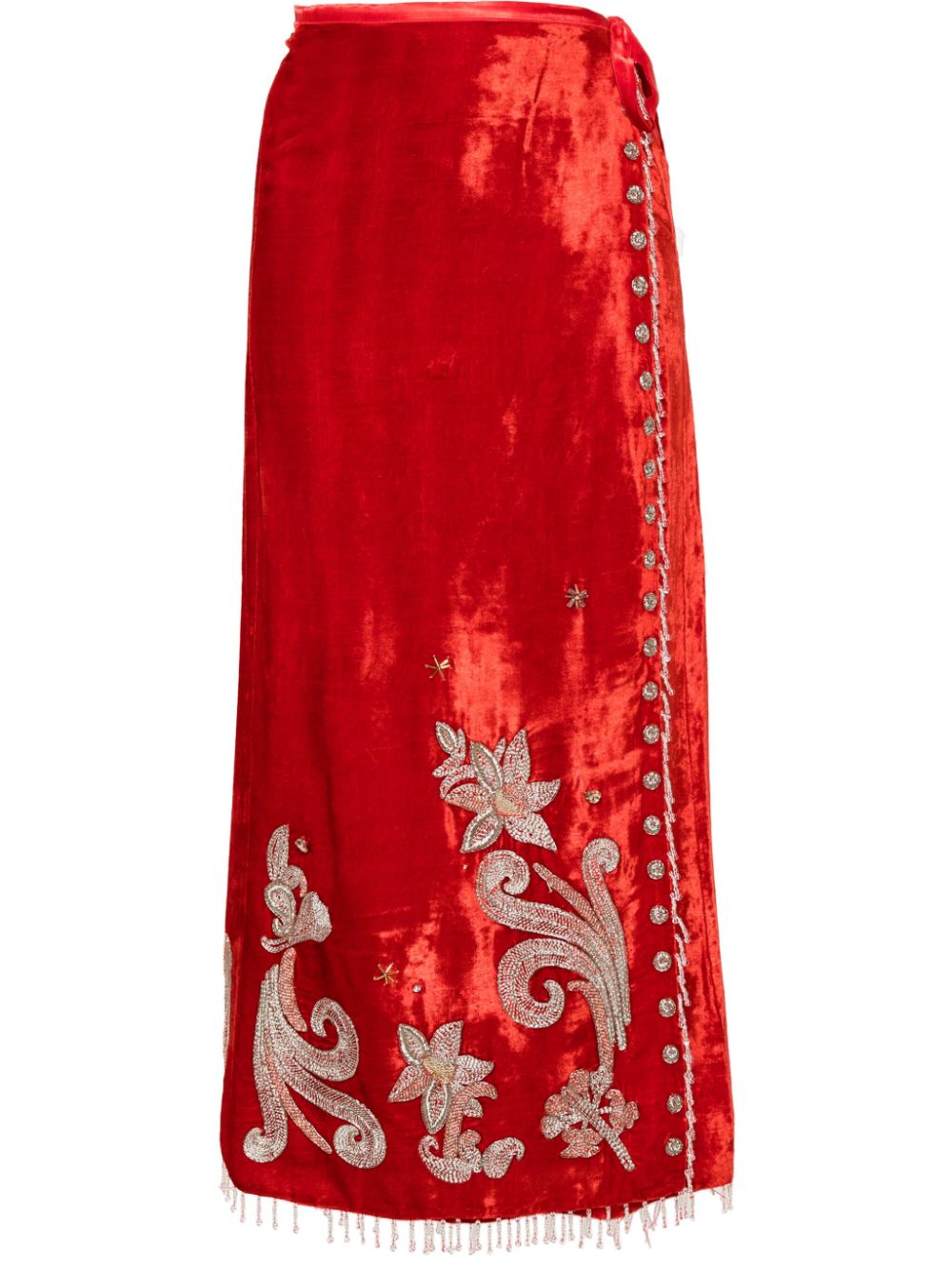 Forte Forte Red Velvet Wrap Skirt image 0