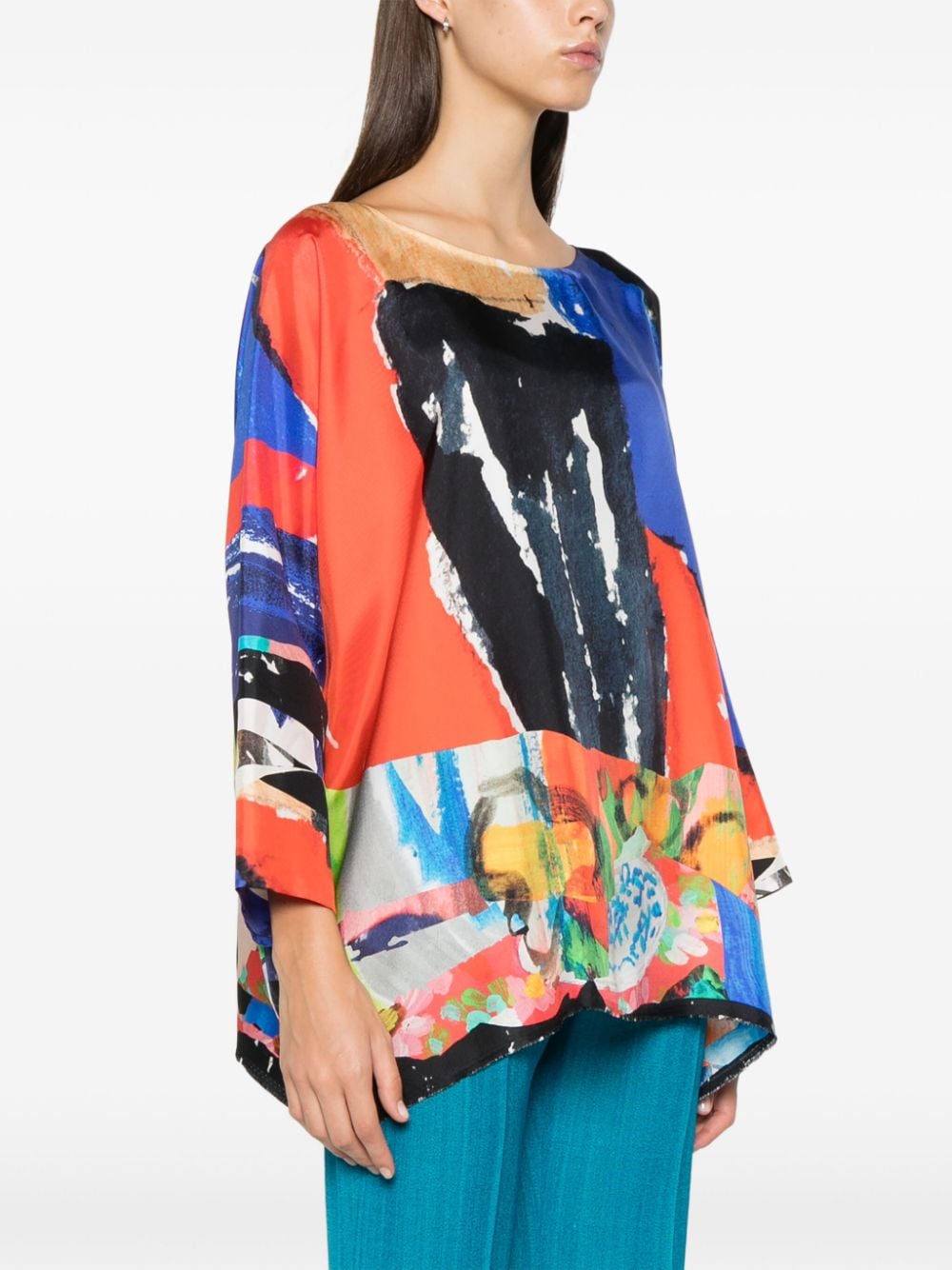 Daniela Gregis Abstract Print Silk Shirt - Pink image 3