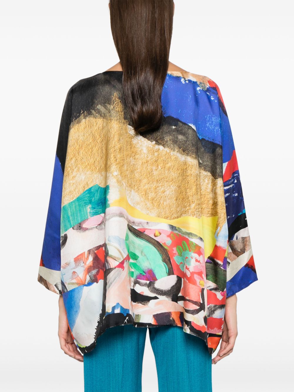 Daniela Gregis Abstract Print Silk Shirt - Pink image 4