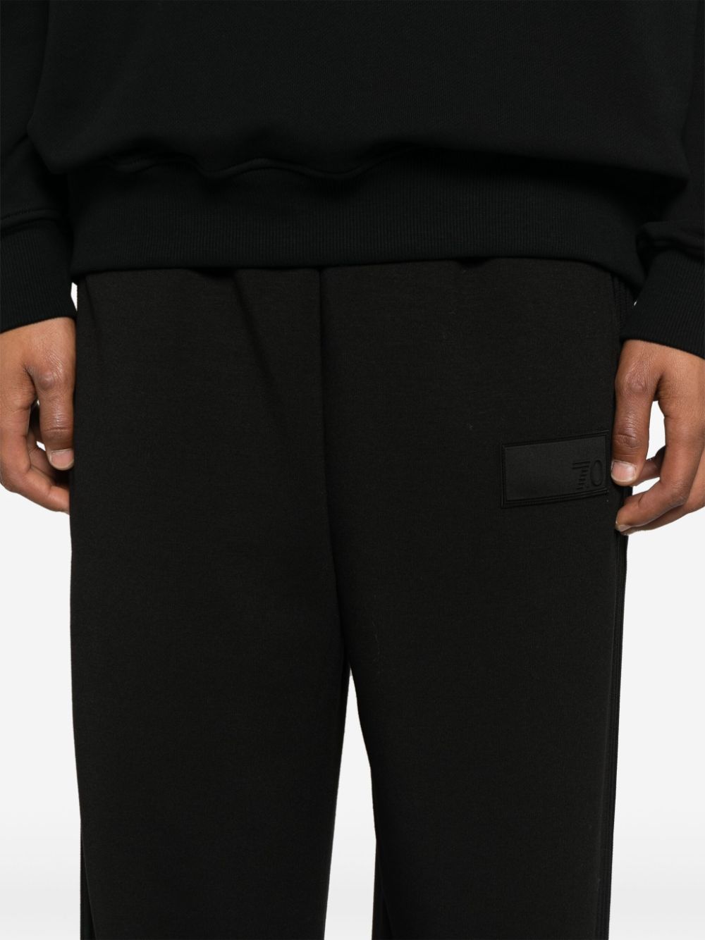 EA7 Men's Black Ribbed Track Pants image 1