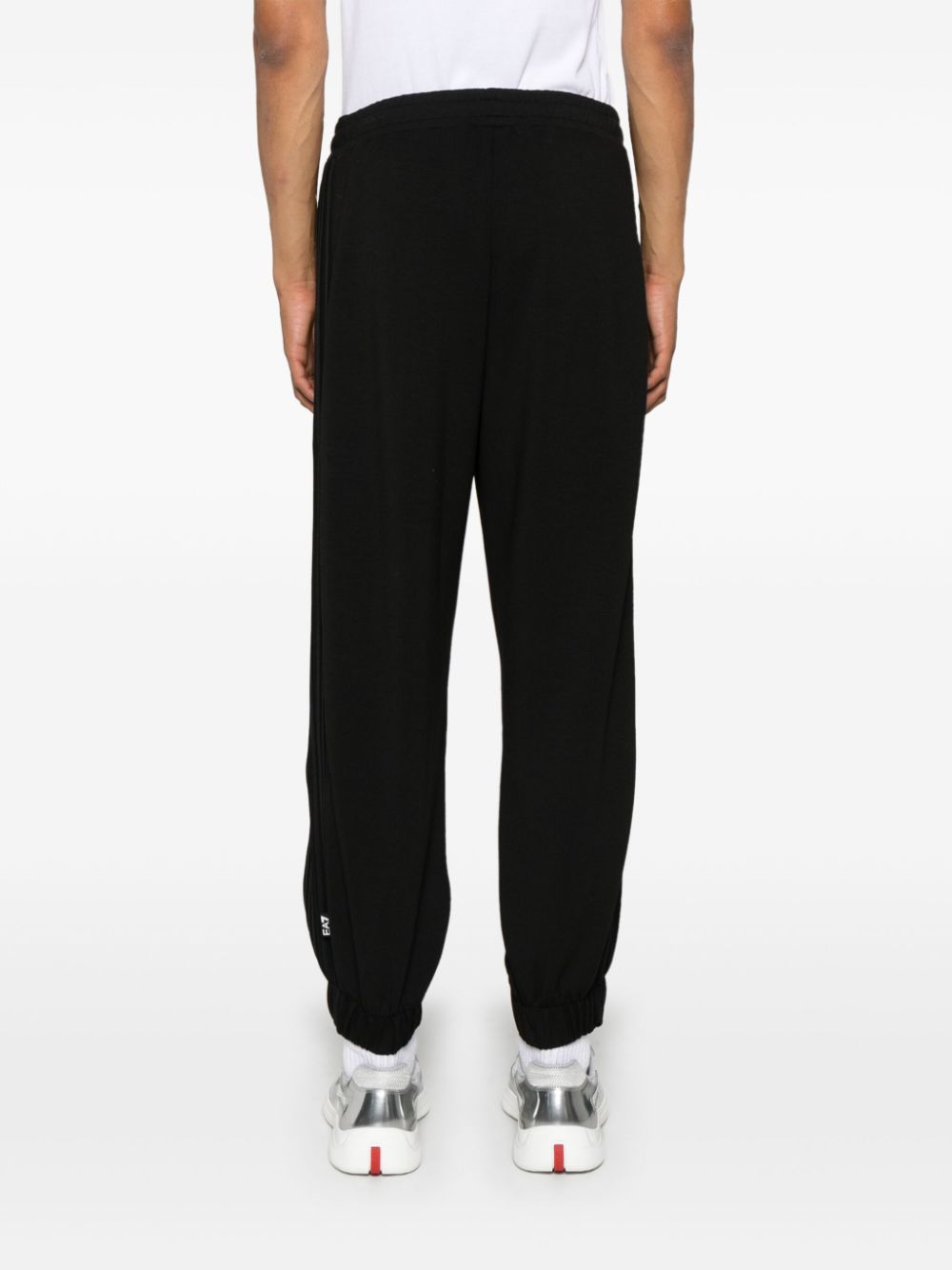 EA7 Men's Black Ribbed Track Pants image 2