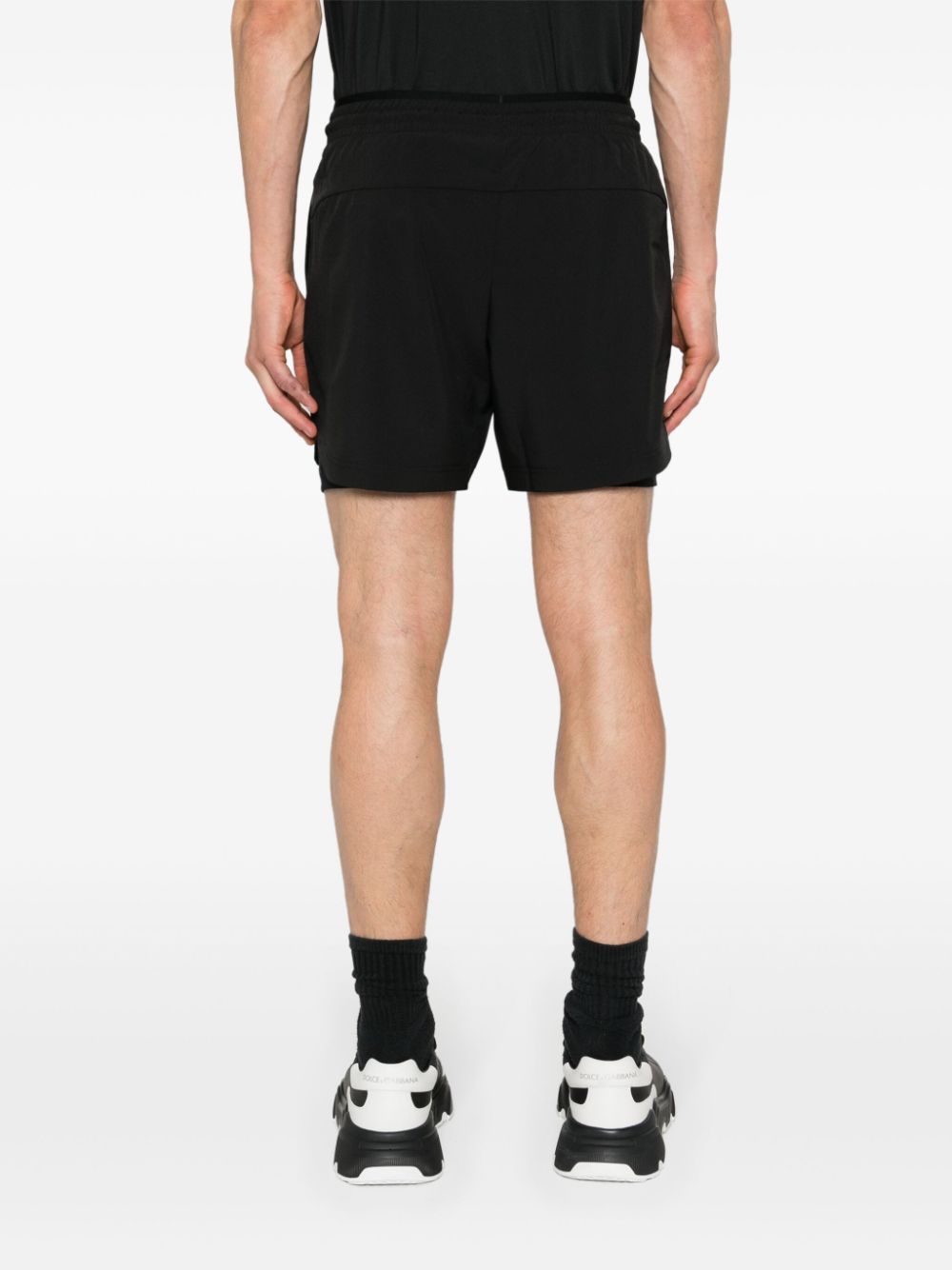 EA7 Black Technical Jersey Shorts with Logo image 4