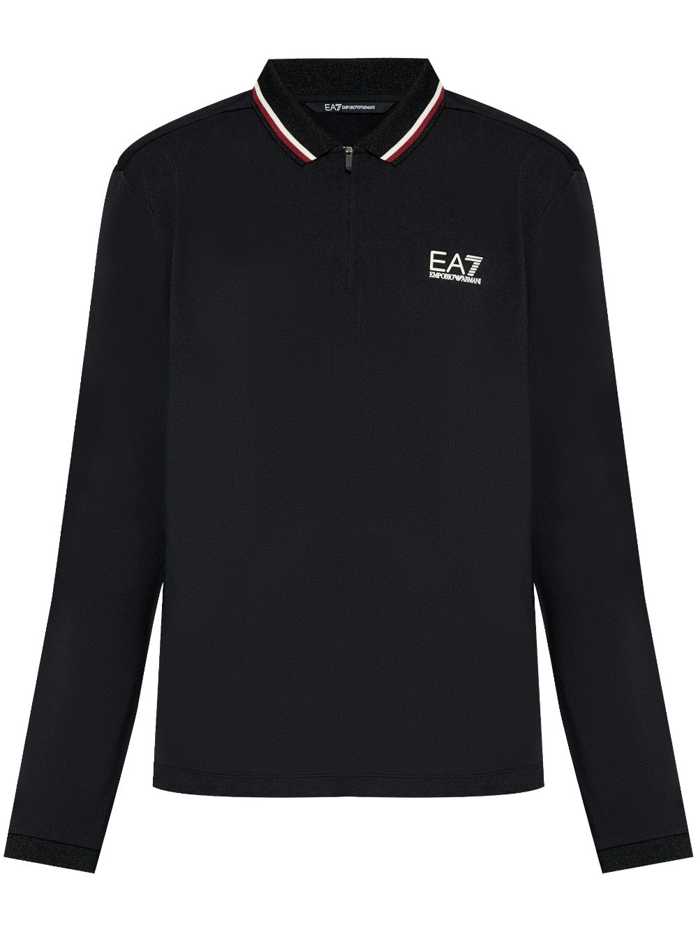 EA7 Men's Black Polo Shirt with Stripe Detailing image 0