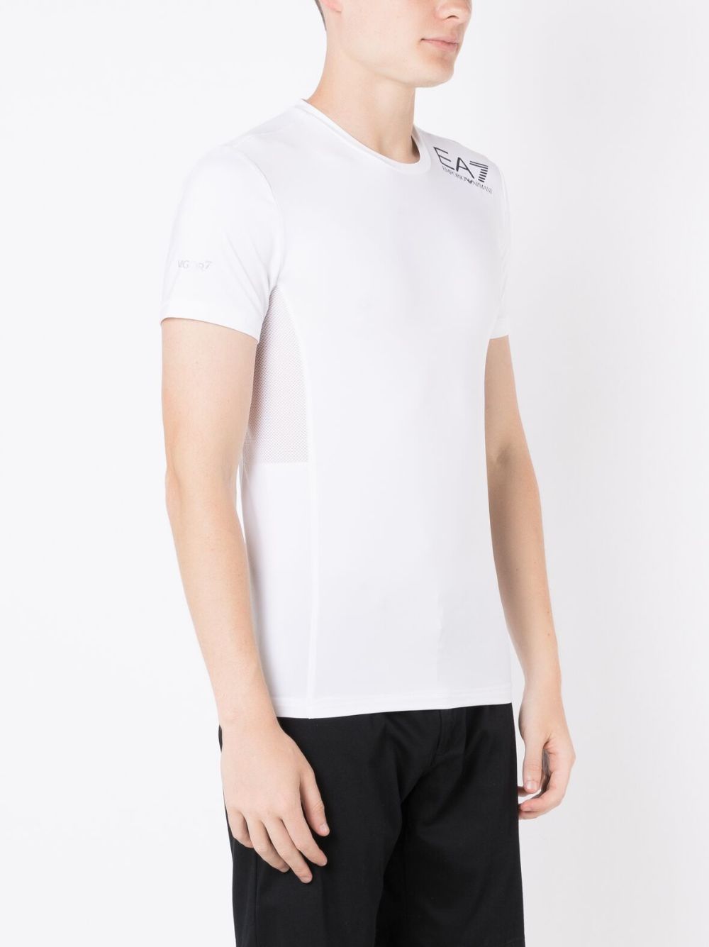 EA7 Men's White T-Shirt with Logo Print image 1