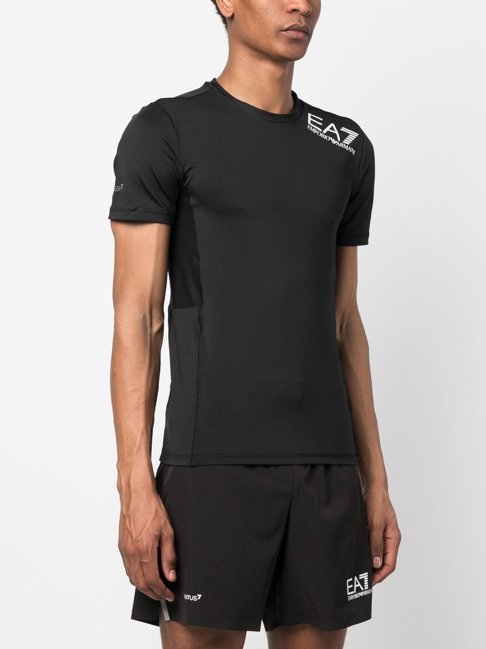 EA7 Men's Black T-Shirt with Logo Detail image 2