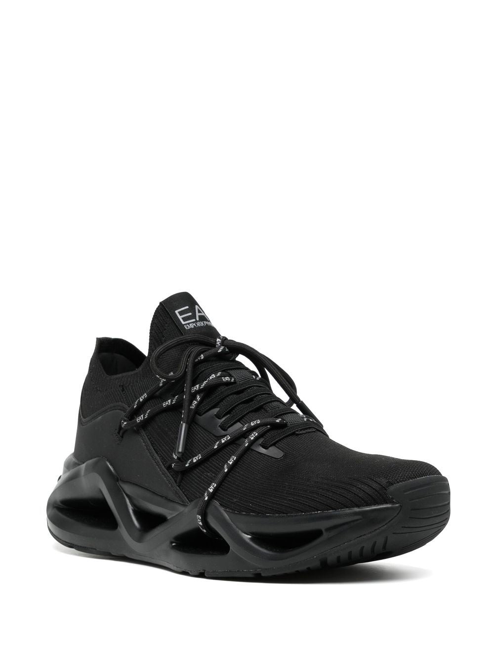 EA7 Black Chunky Sneakers with Logo Patch image 2