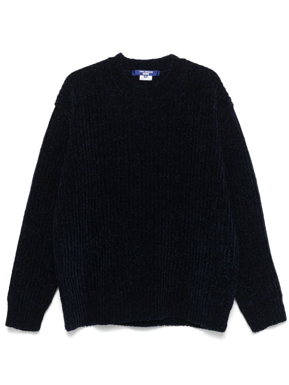 Junya Watanabe Black Ribbed Knit Crewneck Sweater image 0