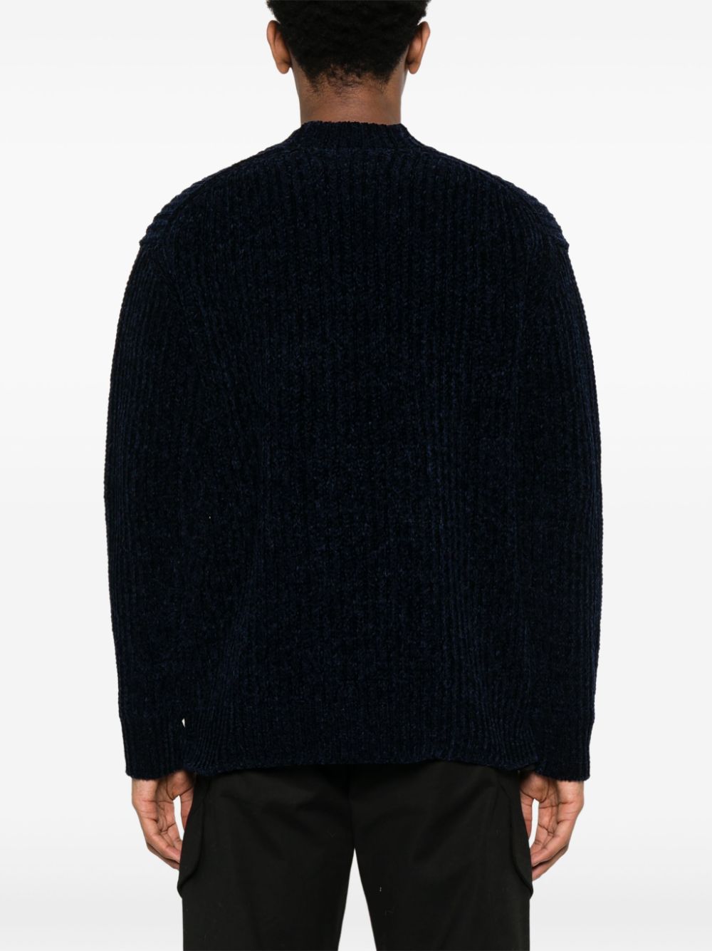 Junya Watanabe Black Ribbed Knit Crewneck Sweater image 2