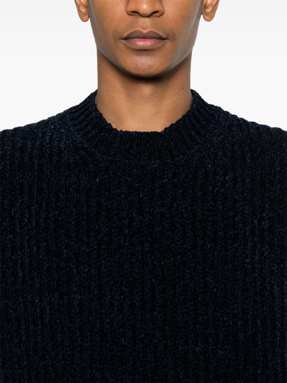 Junya Watanabe Black Ribbed Knit Crewneck Sweater image 3