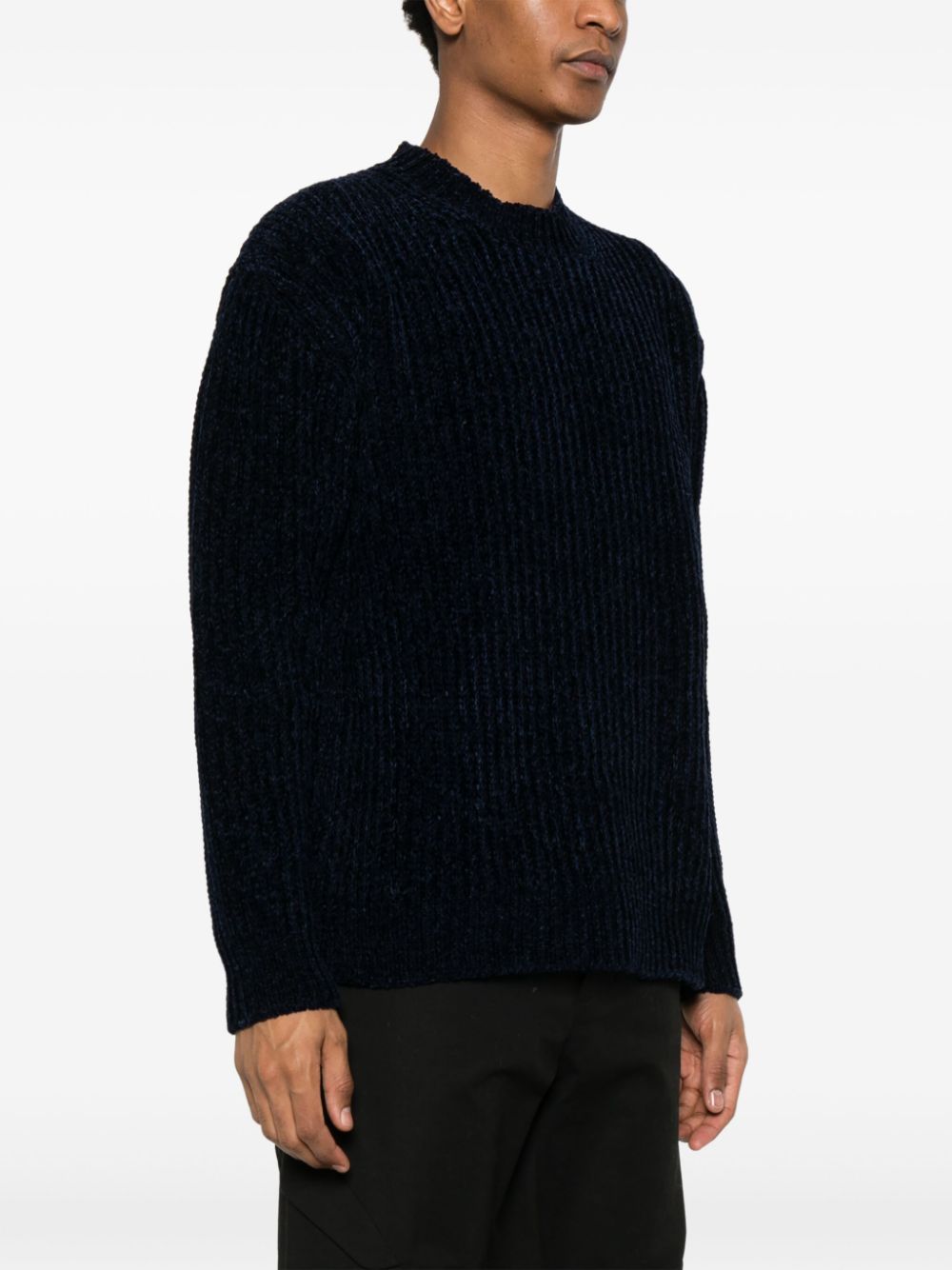 Junya Watanabe Black Ribbed Knit Crewneck Sweater image 4