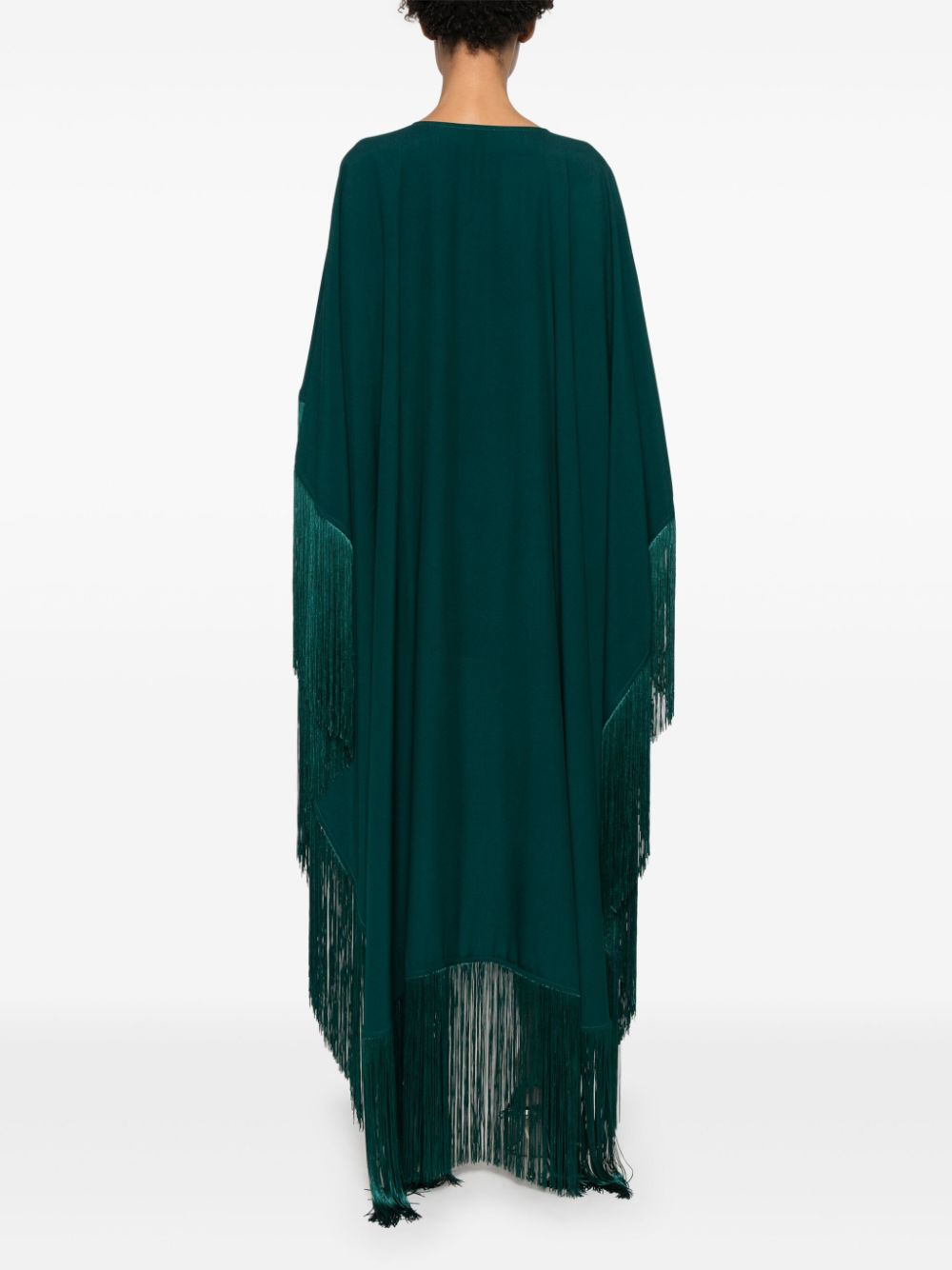 TALLER MARMO MAIN Green Cady Dress with Cape Detail image 2