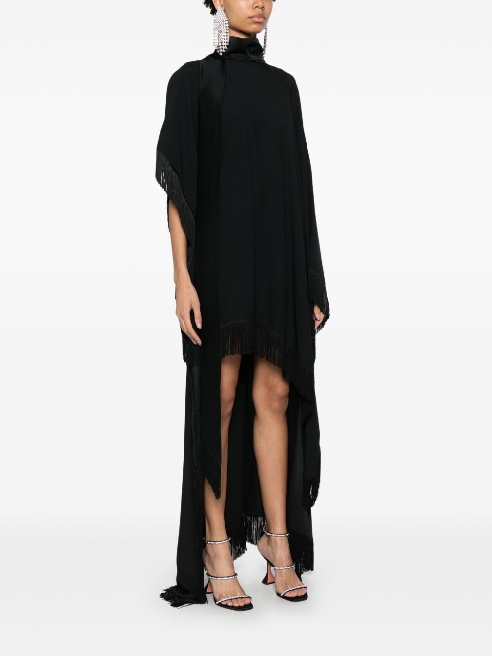 TALLER MARMO MAIN Sea Asymmetrical Draped Sleeve Dress - Black image 3