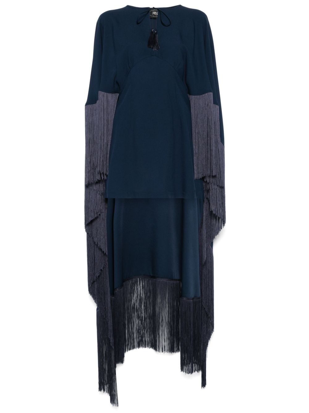 TALLER MARMO MAIN Blue Cady Dress with Cape Detail image 0