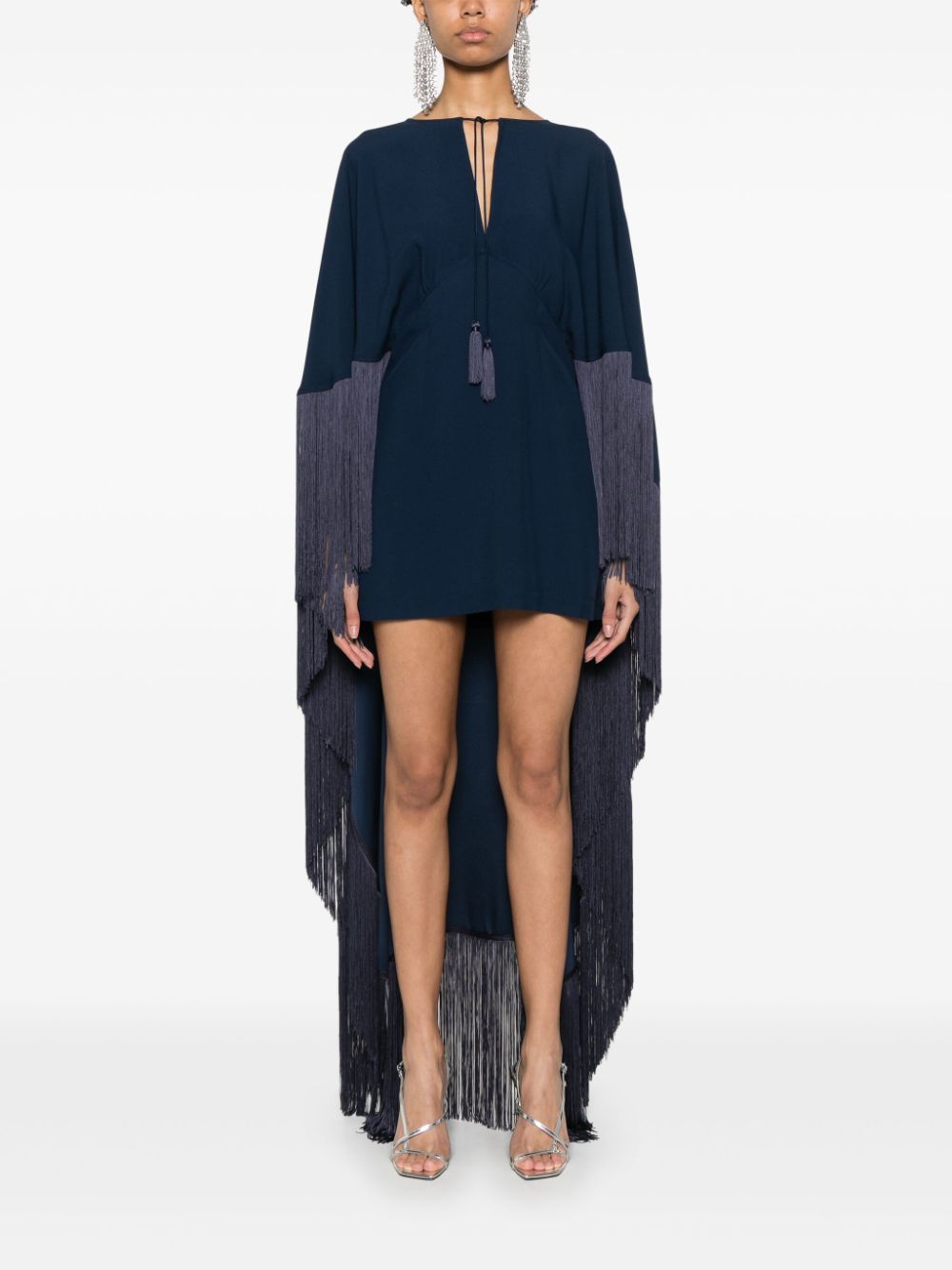 TALLER MARMO MAIN Blue Cady Dress with Cape Detail image 2