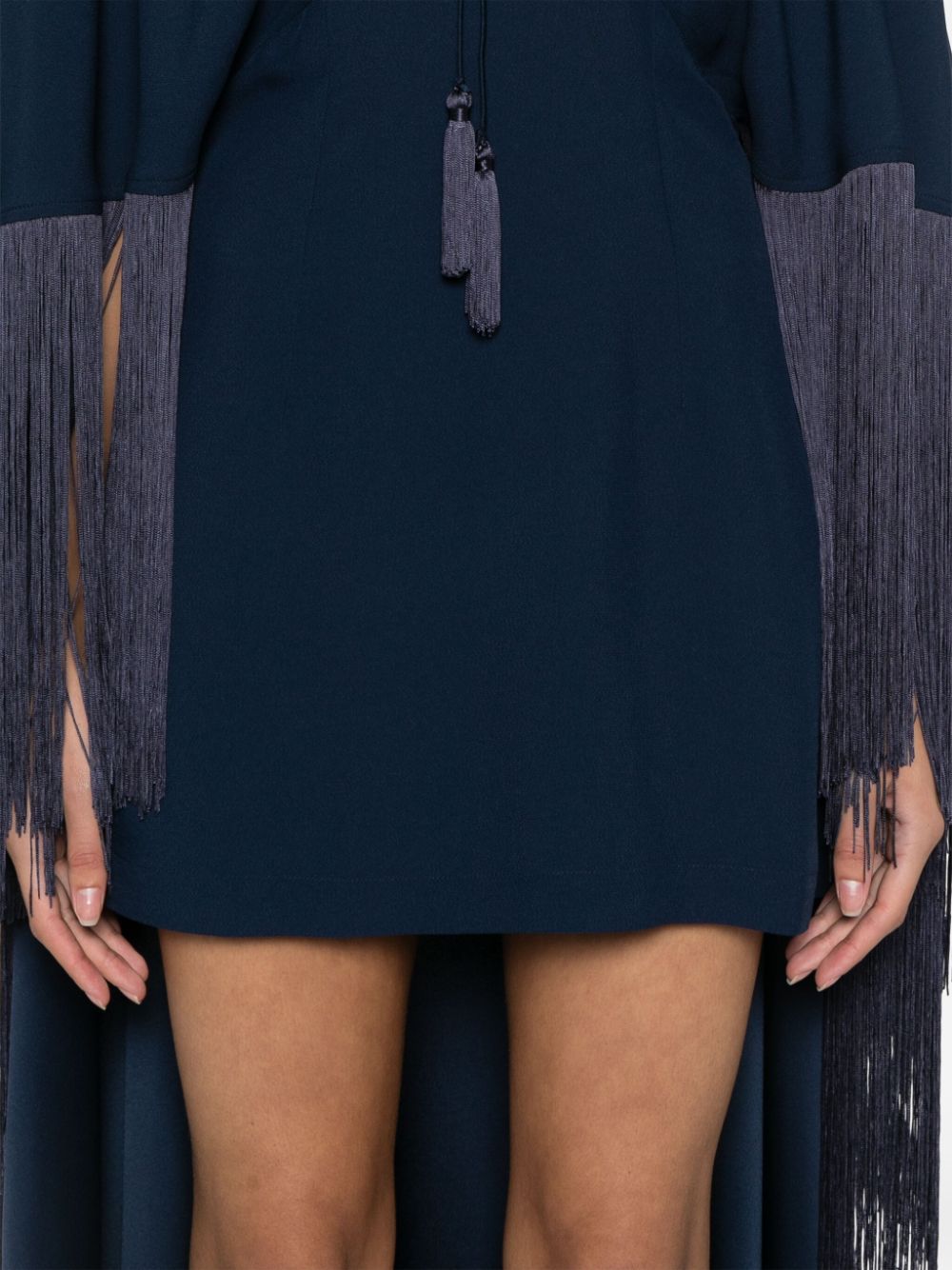 TALLER MARMO MAIN Blue Cady Dress with Cape Detail image 4