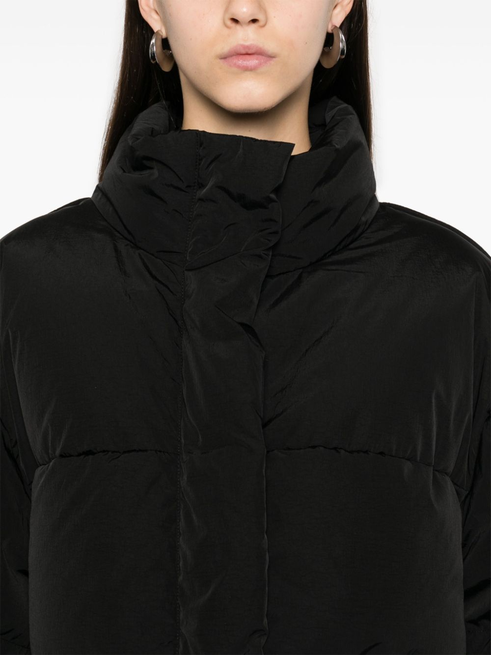 Acne Studios Black Water-Repellent Padded Down Coat image 1