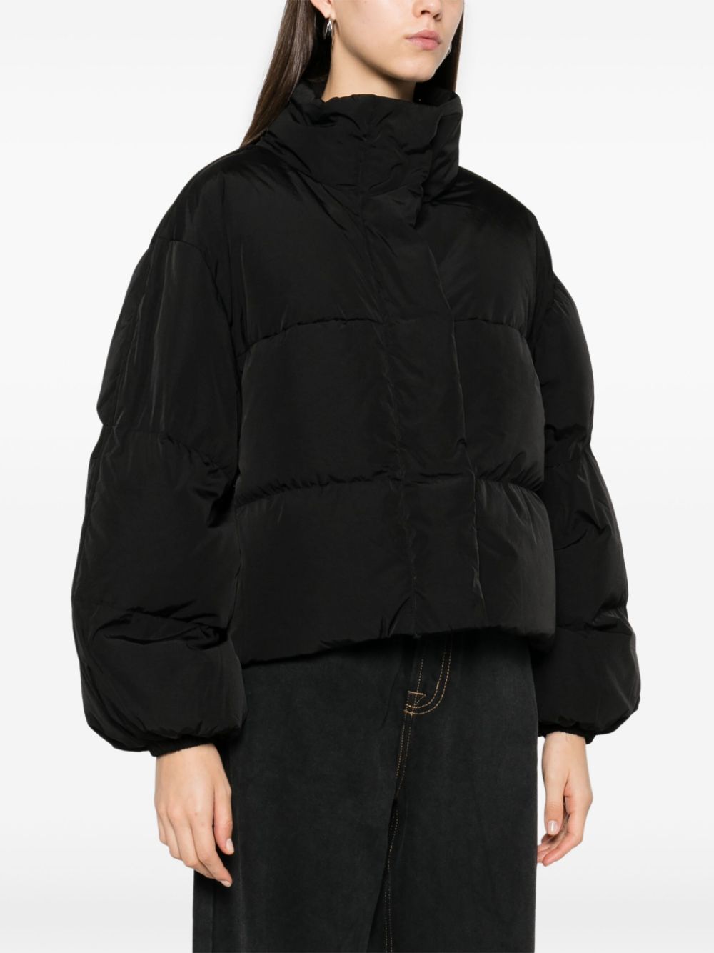 Acne Studios Black Water-Repellent Padded Down Coat image 4